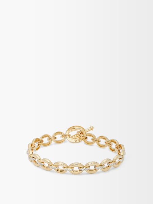 NADINE AYSOY Catena Diamond & 18kt Gold Bracelet - Yellow Gold - ShopStyle