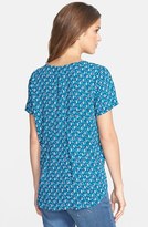 Thumbnail for your product : Pleione Pleat Back Woven Print Top (Regular & Petite)