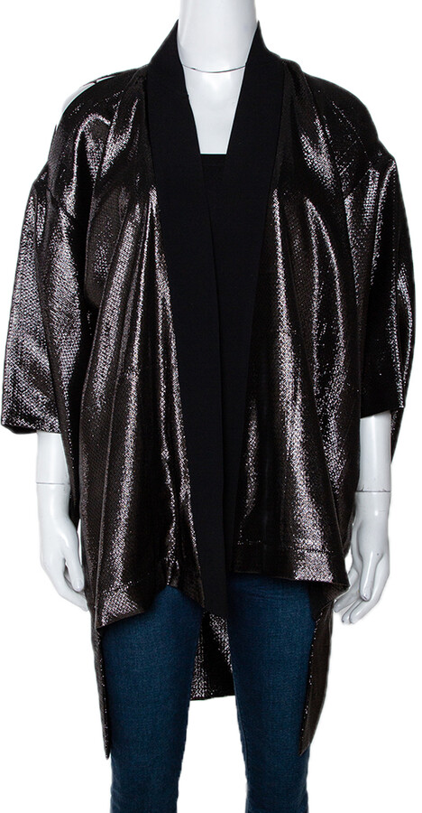 metallic kimono jacket