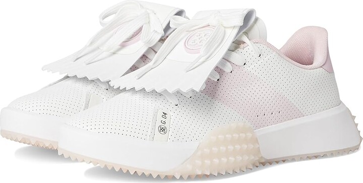 GFORE G.112 Perforated Saddle Stripe Golf Shoes Women's Golf Shoes Snow/Blush : 5.5 M, Faux Leather
