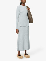 Thumbnail for your product : Theory Mouline high-waist stretch-woven midi skirt