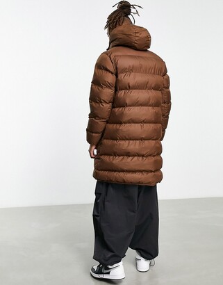 Nike longline puffer duvet coat in cacao wow - ShopStyle Jackets