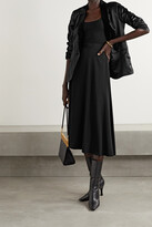 Thumbnail for your product : CAMI NYC Audrey Velvet-trimmed Silk-charmeuse Blazer