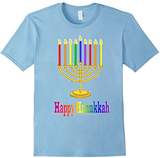 Thumbnail for your product : Happy Hanukkah Lighted Candles Jewish Menorah in Rainbow