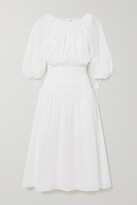 Thumbnail for your product : Skin Barrie Shirred Cotton-voile Midi Dress