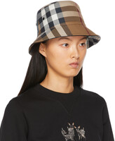 Thumbnail for your product : Burberry Tan Canvas Check Bucket Hat