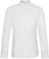 Thumbnail for your product : Topman White Textured Curve Collar Long Sleeve Smart Shirt