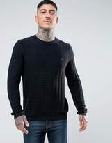 Thumbnail for your product : Farah Shirland Slim Fit Textured Jumper In Black