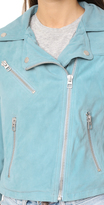 Thumbnail for your product : Doma Who Cropped Suede Moto Jacket