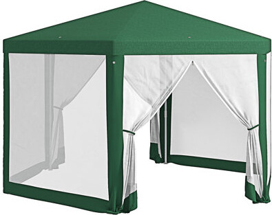 Arlmont & Co. Outsunny Outdoor Party Tent Heagon Sun Shade Shelter Canopy With Protective Mesh Screen Sidewalls Ropes & Stakes