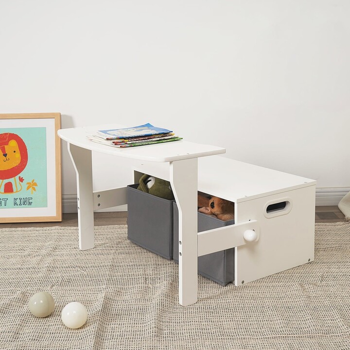 Global Pronex Kids Wooden 3in1 Convertible Kids Desk, Storage Bench