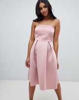 bandeau crop top prom midi dress