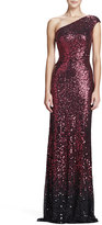 Thumbnail for your product : David Meister One-Shoulder Sequined Gown