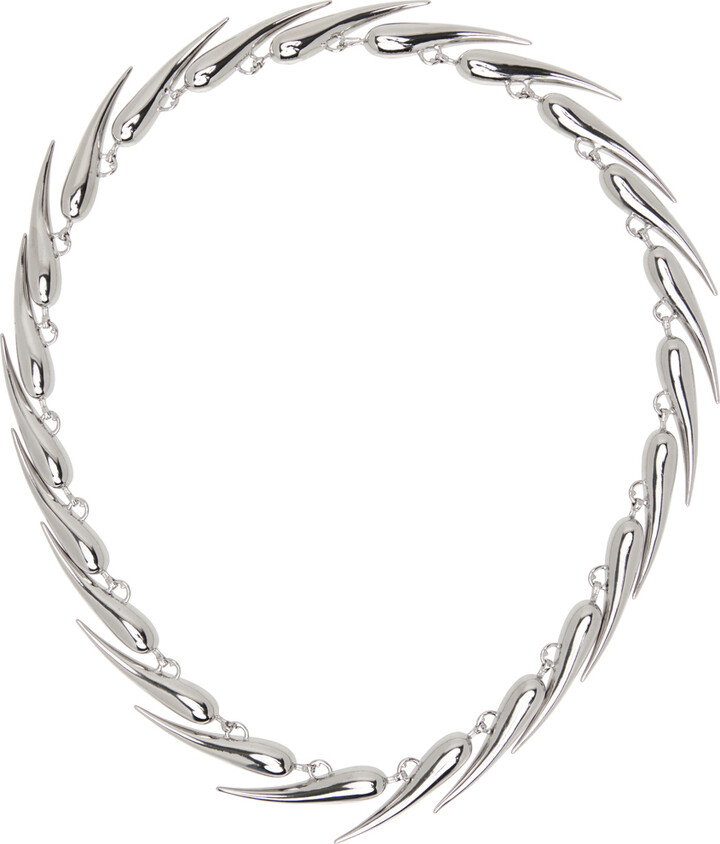 Thierry Mugler ネックレス Thierry Mugler Silver Spike Necklace - ShopStyle