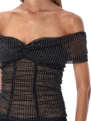 diamante fishnet top
