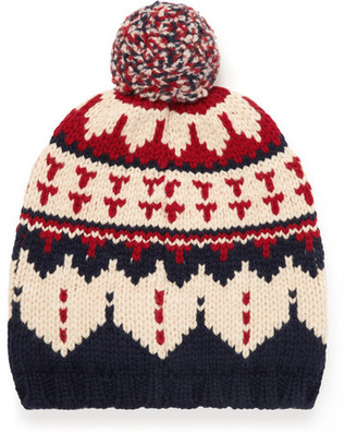 Moncler Fair Isle Virgin Wool Bobble Hat