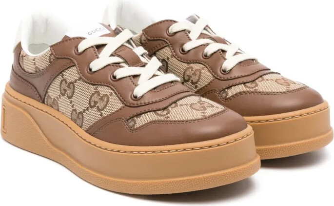 GG-canvas leather sneakers