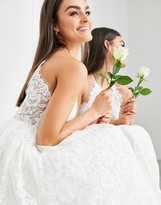 Thumbnail for your product : ASOS EDITION Amalie lace halter neck maxi wedding dress