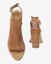 Thumbnail for your product : Rag and Bone 3856 Rag & bone Wyatt Perforated Leather Slingback Peep-Toe: Brown