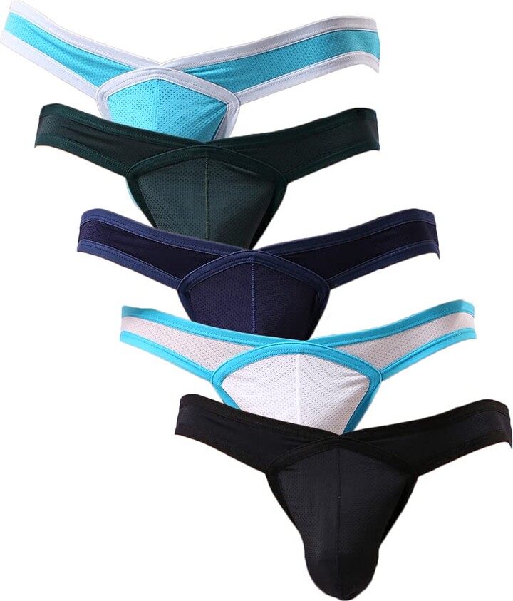 YuKaiChen Men's Tanga Briefs Underwear Low Rise Bulge Pouch Bikini