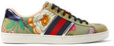Thumbnail for your product : Gucci Ace Leather-Trimmed Printed Canvas Sneakers