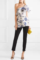Thumbnail for your product : Lela Rose One-shoulder Embroidered Silk-organza Top