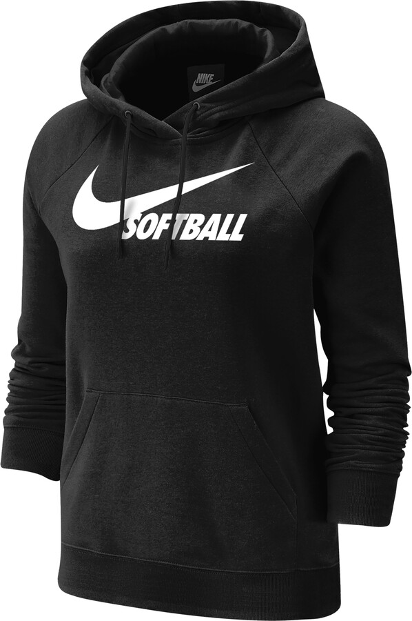 Nike Women's Fleece Pullover Hoodie in Black ShopStyle Tops