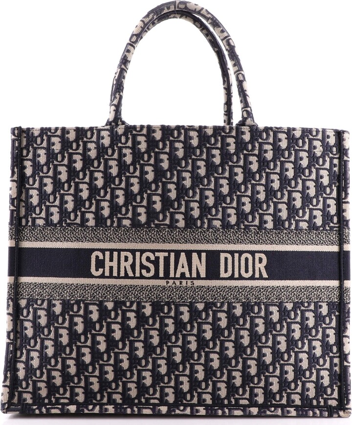 Christian Dior Book Tote Oblique Canvas Large - ShopStyle