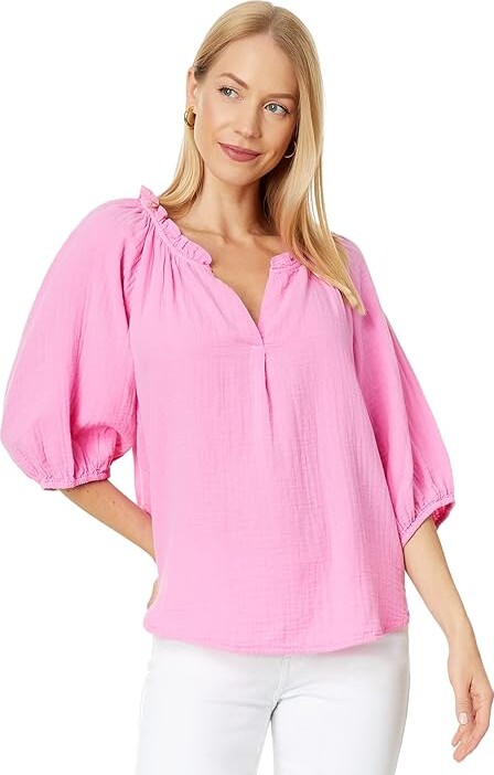 Women's Clearance Sunset Light Gauze Popover Top made with Organic Cotton