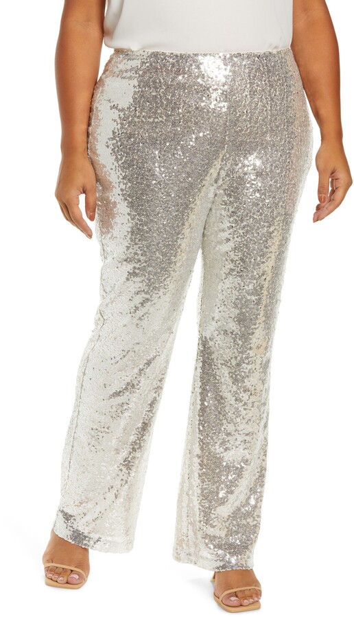 rose gold sequin pants plus size