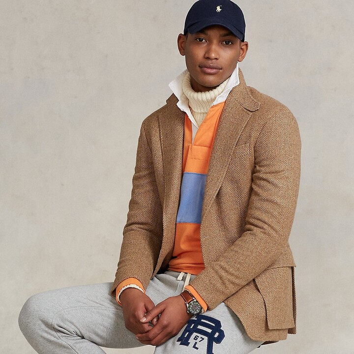 camel wool blazer mens