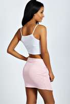 Thumbnail for your product : boohoo Roksanna Pastel Dogtooth Wrap Skirt
