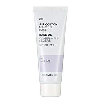 The Face Shop Air Cotton Makeup Base SPF30PA++40ml New Upgrade Item (02 Lavender) by