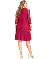 Thumbnail for your product : Spense Plus Size Three-Quarter-Sleeve Lace A-Line Dress
