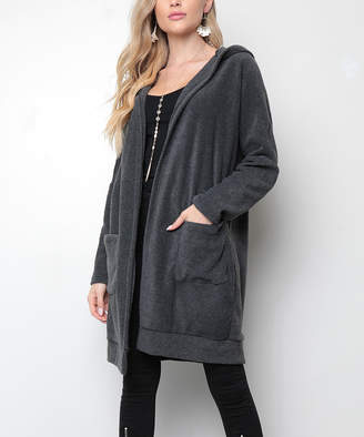 Milly Penzance Women's Sweatshirts and Hoodies charcoal - Charcoal Pocket Hooded Open-Front Jacket - Women