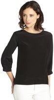 Thumbnail for your product : Wyatt black silk three quarter sleeve blouse