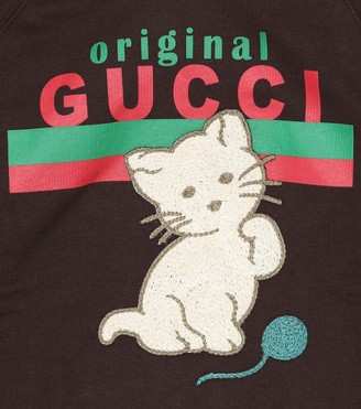 Gucci Children Logo embroidered cotton hoodie