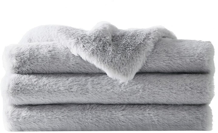 Charisma Luxe Faux Fur Grey Throw In Gift Box - ShopStyle