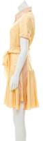 Thumbnail for your product : Prada Fluted Silk Dress Yellow Fluted Silk Dress