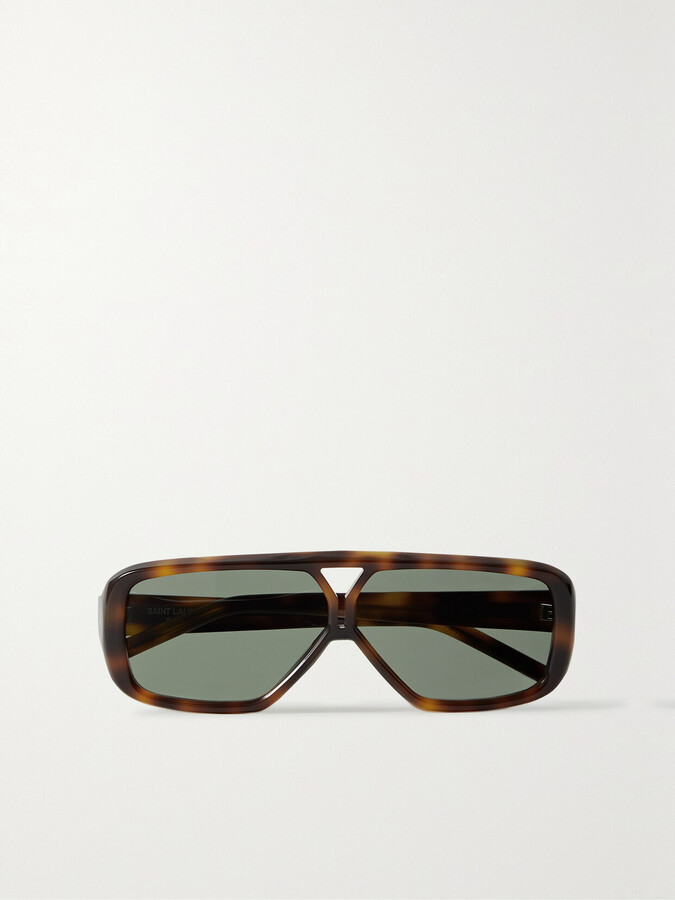 Saint Laurent Eyewear Ysl Aviatorstyle Tortoiseshell Acetate
