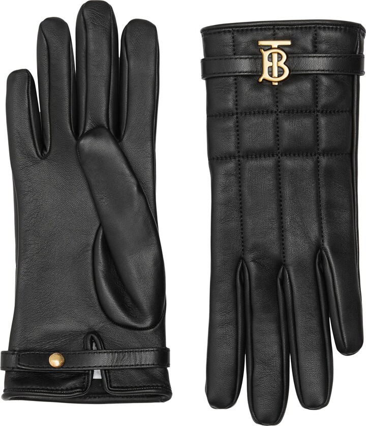 Burberry Victoria Quilted Check Lambskin Leather Gloves ShopStyle