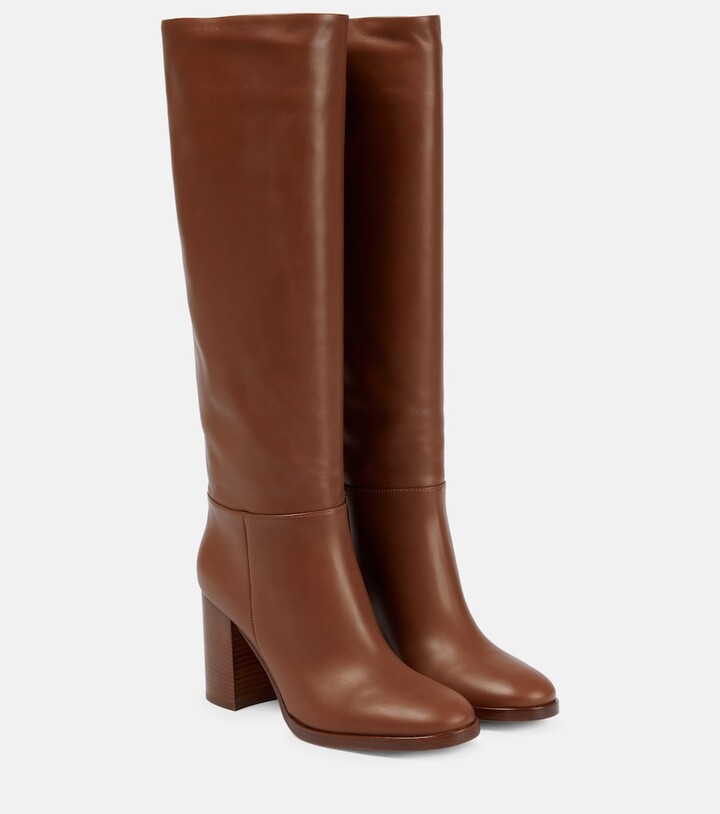 Brown Leather Boots Women Knee High | ShopStyle