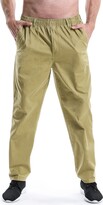 Thumbnail for your product : Aeslech Men's Lightweight Pull On Casual Smart Work Trousers Elasticated Waist Khaki 32