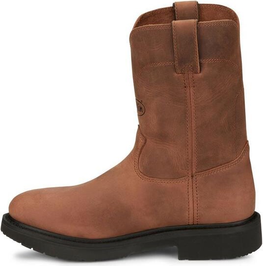 Men's Justin Brands Round-Up 10" Slip Resistant Work Boots Outdoor 10.5 Aged Bark