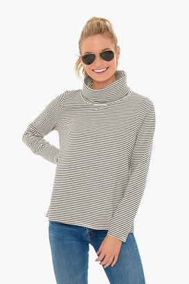 cream and black striped sweater