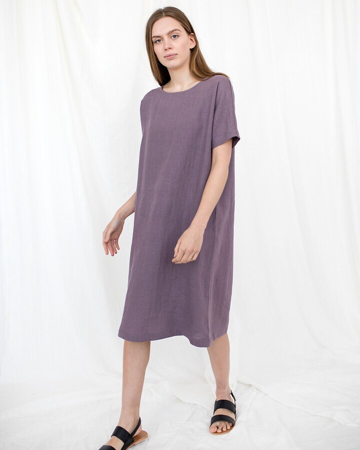 Etsy Lithuanian Linen Dress Comfy Loose Plus