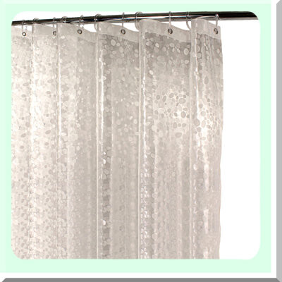 Wrought Studio ClearGuard 3D Heavy-Duty PEVA Shower Curtain Liner with Metal Grommets & Weighted Magnets - Waterproof 8G Thick 70x72 inches Includes Hooks Pebble