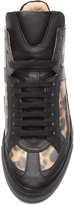 Thumbnail for your product : Maison Martin Margiela 7812 MM6 by maison martin margiela Leather High Top Sneakers in Black & Leopard