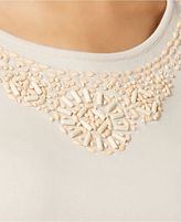 Thumbnail for your product : Karen Scott Cotton Beaded-Neck Top, Created for Macy's
