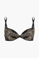 Thumbnail for your product : I.D. Sarrieri Metallic Embroidered Satin And Tulle Underwired Push-up Bra